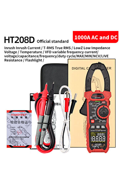 Choice HT208D HABOTEST HT208D Digital Clamp Meter AC/DC True-RMS Multimeter Anto-Ranging Tester Current Cla