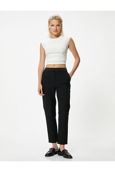 Koton Carrot Cut Standard Fabric Trousers with Waist Pockets