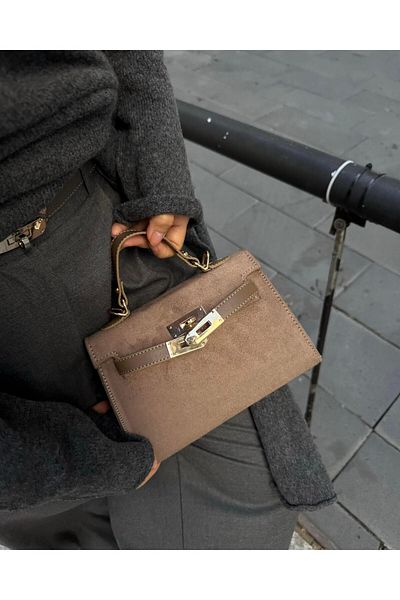 Tina İstanbul Geantă din nubuc din nurcă - cu husă și accesoriu pentru curea