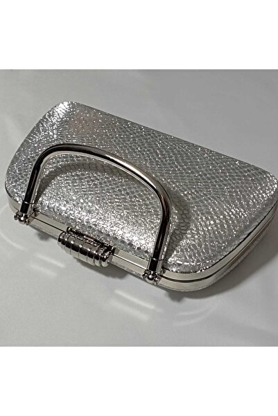Şarra Gossi Geantă de seară argintie Geantă de rochie de șarpe Geantă de seară tip fagure