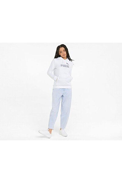 Puma Hanorac pentru femei Ess Metallic Logo - Hanorace albe casual 84909602