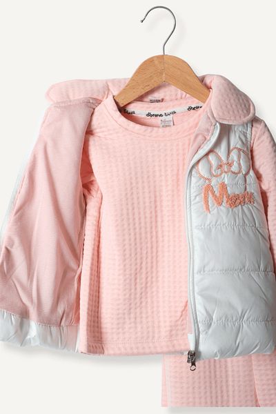 Biminik 3-Piece Girl's Set with Mom Written Vest
