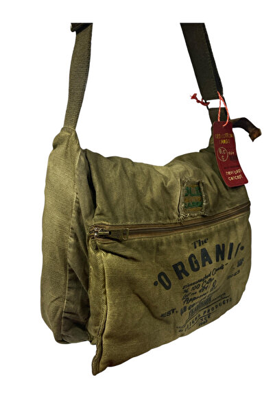 Old Cotton Quality Vintage Antique Casual Unisex Daily School Travel Camping Messenger Bag 36X30Cm