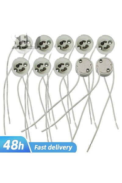 Choice Gu10 10pcs Led Strip Connector Gu10 Socket For Halogen Ceramic Light Bulb Lamps Holder Base Wire Con