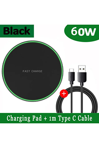Choice1 Black with cable Wireless Charger for iPhone17 16 15 14 13 12 X XR XS...