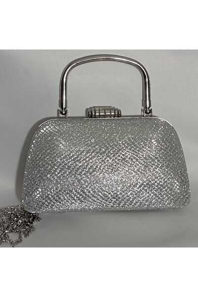 Şarra Gossi Ασημένια βραδινή τσάντα Snake βραδινή τσάντα κηρήθρα βραδινή τσάντα