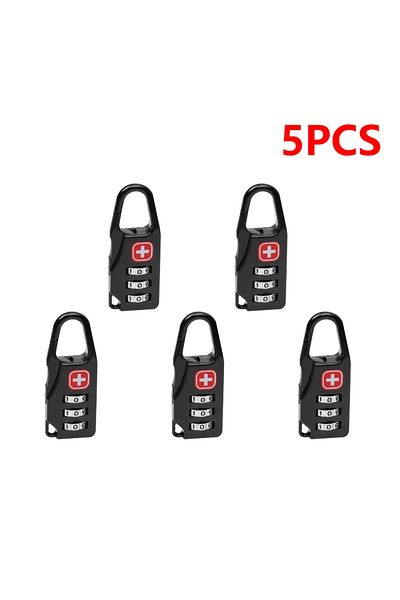 Alloet 5pcs 1-10pcs Mini Alloy Safe Lock Padlock Outdoor Travel Luggage Backpack Handbag Zipper Lock Anti T