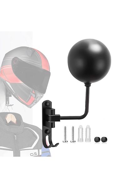 SOYAVISION 1pc 2024 Motorcycle Helmet Holder Wall Mount Rotable Multipurpose Helmet Hanger With Hooks Steel Hel