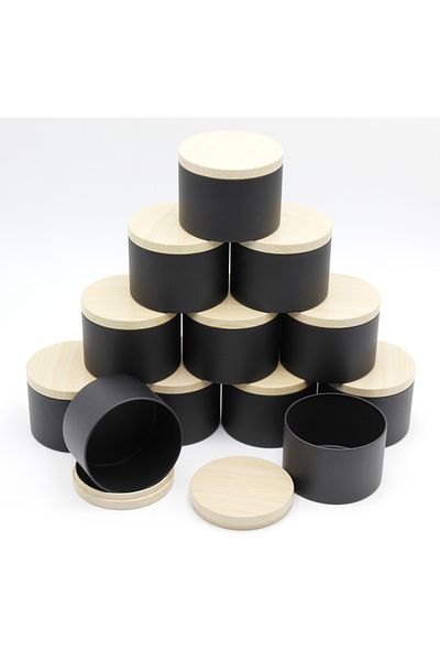 Choice Black 12pcs 4oz Candle Tins With Lids, Round Metal Candle Jars Kit For Loose Candles, Used For Diy S