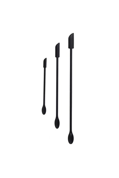 Choice ملاعق سيليكون سوداء من JCD، 3 قطع، ملاعق صغيرة لتوزيع الكريم، مناسبة ل...