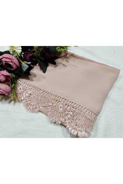 Ece Handmade Wedding Engagement Promise Cover Needle Embroidered Crepe Demor Mevlüt Cover Powder Color 1.40X70 Size