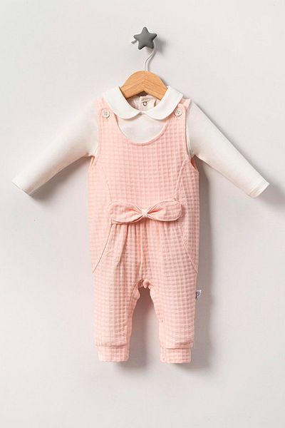 TRENDİMİZBİR Baby Girl Cute Girl Double Salopet Powder