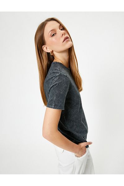 Koton Pale Effect Cotton Crew Neck Short Sleeve T-Shirt