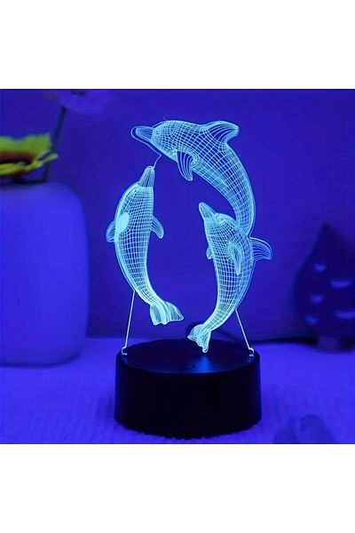 WLFYS 7 Colors 1pc Dinosaur 3d Night Light, 3d Optical Illusion Lamp With Touch, 7-color Changing Ambient