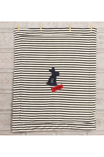 Bebitof 95061.09 Rabbit Fiber Blanket-Navy Blue Striped