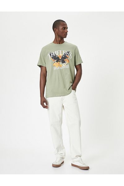 Koton Ανδρικό T-shirt Khaki: 4sam10298hk