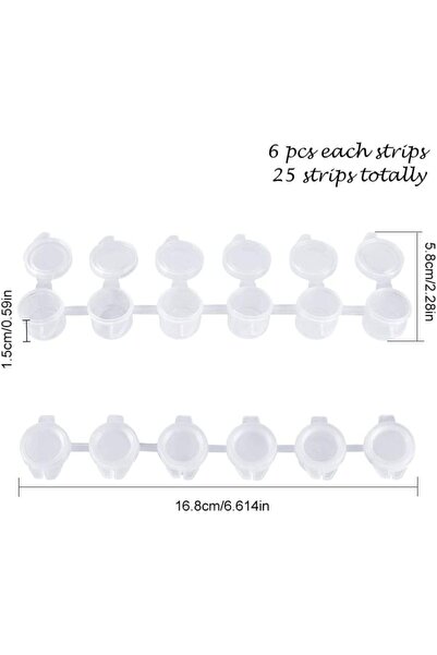 Choice AECH-13450، 25 قطعة من شرائط علب الطلاء الفارغة، 150 علبة، سعة 3 مل/ 0...