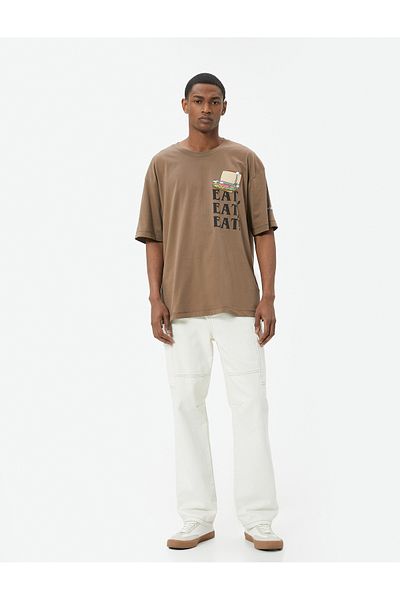 Koton Tom and Jerry Licensed Oversize Cotton T-Shirt - Short Sleeve, Crew Neck
