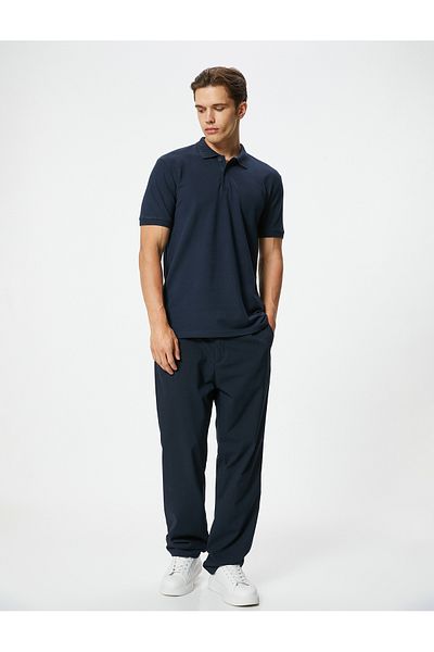 Koton Slim Fit T-Shirt mit Kragen – kurze Ärmel und Knopf