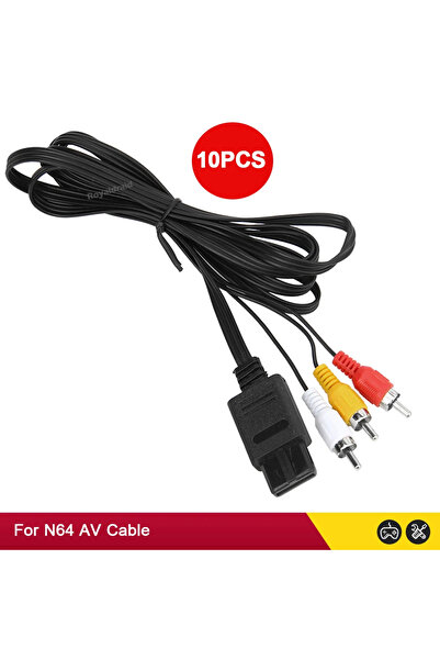 Choice كابل AV لجهاز N64، 10 قطع، طول 1.8 متر، كابل فيديو مركب، خط بطول 6 أقدام، متوافق مع جهاز نينتندو 64 N64/