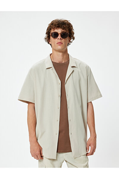 Koton Short Sleeve Shirt Button down Cotton Blend Regular Fit