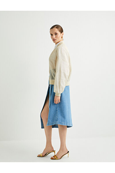 Koton Kruvaze Kot Etek Asimetrik Kemer Detaylı Cepli