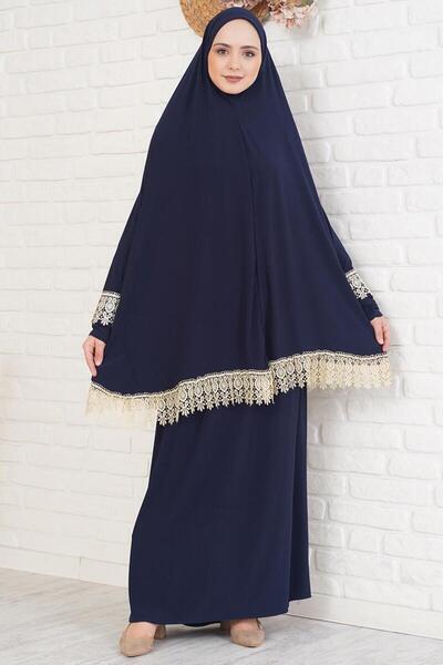 sasaca Εποχιακό διπλό γυναικείο φόρεμα προσευχής με κεντημένο μουσουλμανικό φόρεμα, αδιάβροχο ρούχο προσευχής