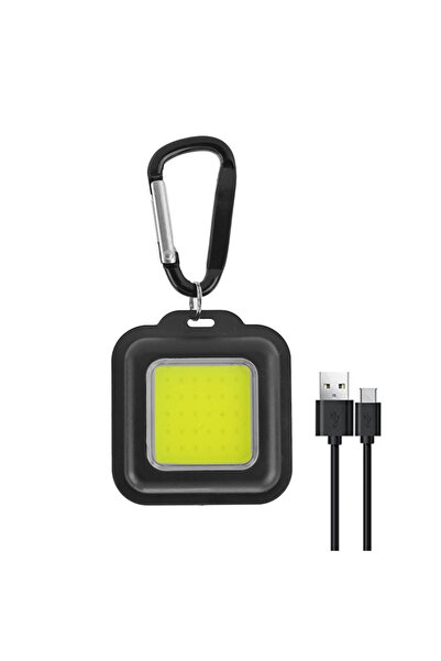 MOJOYCE مصباح يدوي صغير أسود بتقنية LED، متعدد الوظائف، محمول، مزود بتقنية COB، مناسب للتخييم، قابل للشحن عبر منفذ USB