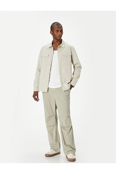 Koton Classic Collar Long Sleeve Shirt - Pocket Detail and Buttons