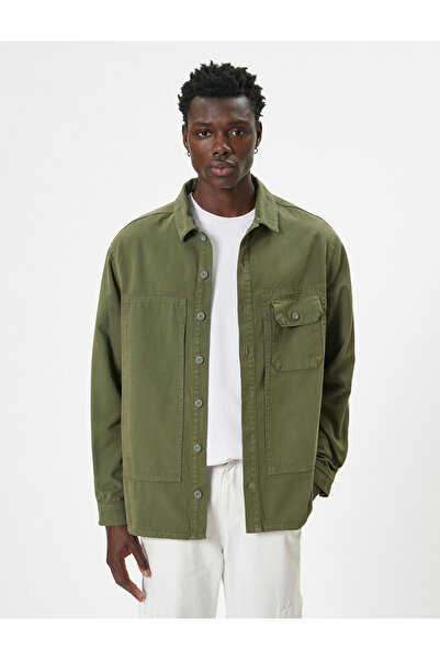 Koton Πουκάμισο Oversize - Μπουφάν με Κάλυμμα και Λεπτομέρεια τσέπης