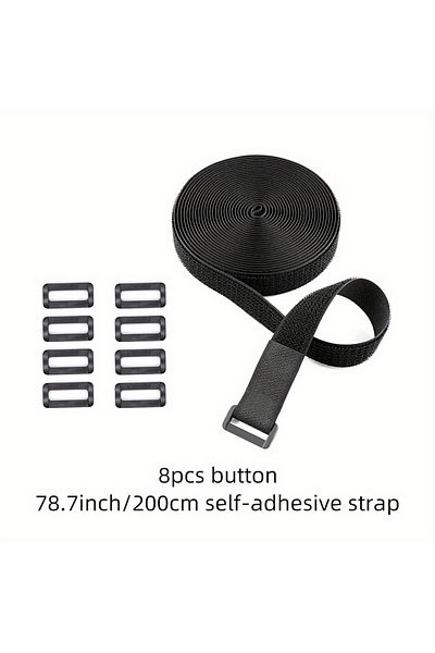Choice 2cmx5m And25pcs Nylon Reverse Buckle Hook And Loop Fastener Cable Ties, Magic Tape Adhesive Wire Fin