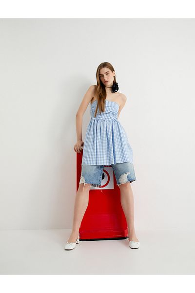 Koton Jeans-Bermudashorts mit Taschen und ausgefransten Cut-Out-Beinen - Loose Fit