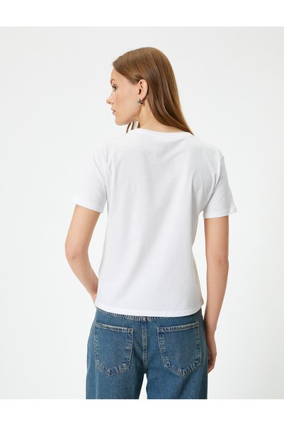 Koton Printed T-Shirt Crew Neck Short Sleeve Cotton