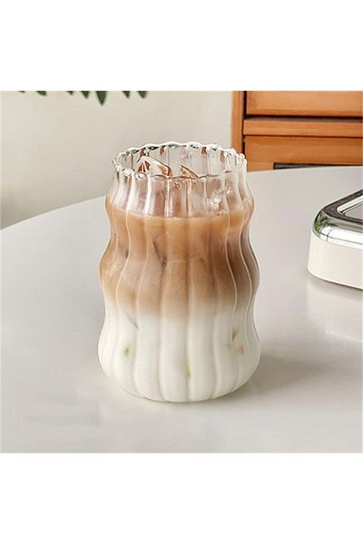 Choice 530ml A 1pc Glass Cup 530ml Water Glasses Stripe Mug Heat-resistant Tumbler Drinkware Perfect For Te