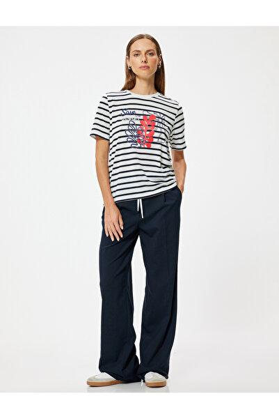 Koton Baskılı Tişört Kısa Kollu Bisiklet Yaka