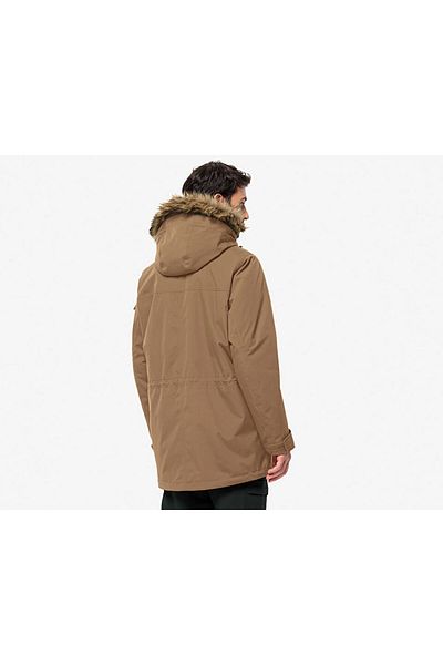 Jack Wolfskin معطف رجالي من Glacier Canyon Parka للاستخدام الخارجي1107674-5601 بني