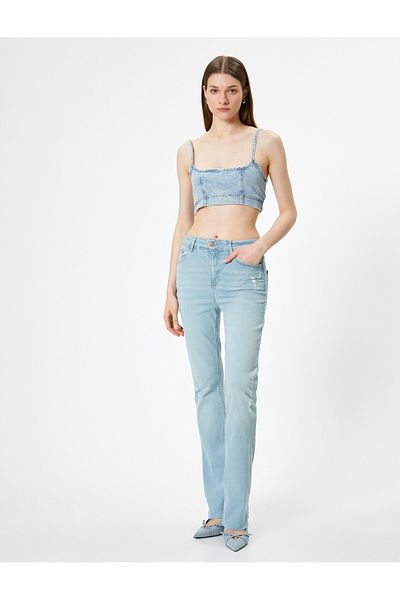 Koton High Waist Light Flare Slim Jeans - Slim Fit mit ausgestelltem Bein