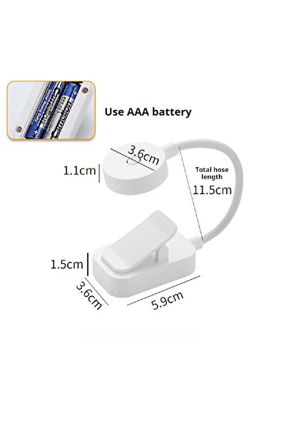 Choice مصباح قراءة LED صغير أبيض يعمل بالبطارية، مصباح طاولة محمول بمشبك، 3 أ...