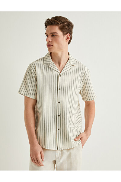 Koton Sommerhemd mit Umlegekragen und Knöpfen - Kurzarm