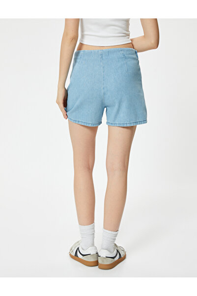 Koton Mini Kot Şort Etek Drape Detaylı Relax Fit