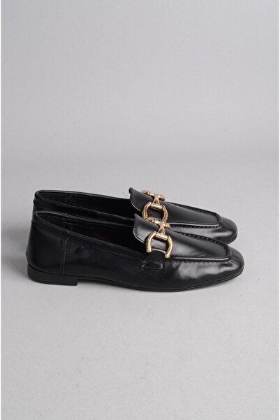 SEÇ KUNDURA SEÇ 021 Balerini de damă cu cataramă din piele naturală neagră