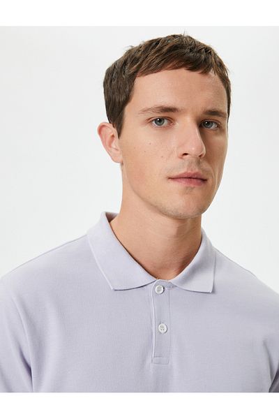 Koton Βαμβακερό μπλουζάκι Polo Neck Slim Fit - Κοντό μανίκι
