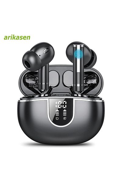 Choice Black Wireless Earbuds Bluetooth Headphones 5.3 Bluetooth Earbuds with Noise Cancellation Mic LED Di