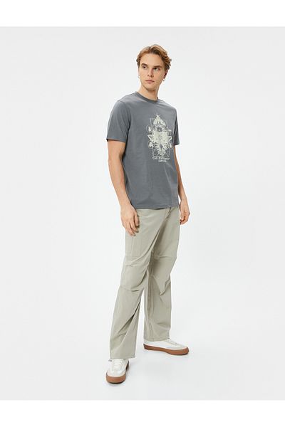 Koton Crew Neck Slogan Mystic Printed Short Sleeve T-Shirt