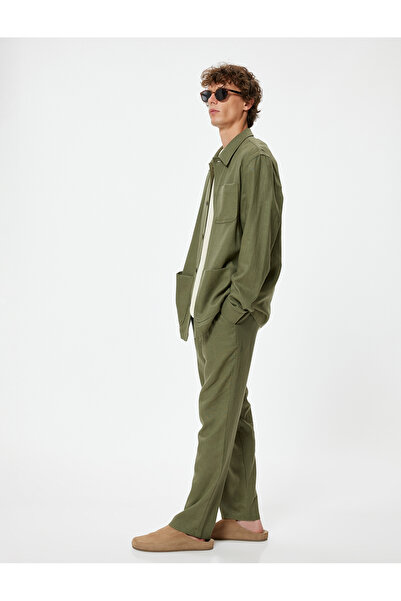 Koton Sommerhose aus Leinen – Chino, Taillenschnürung und Tasche