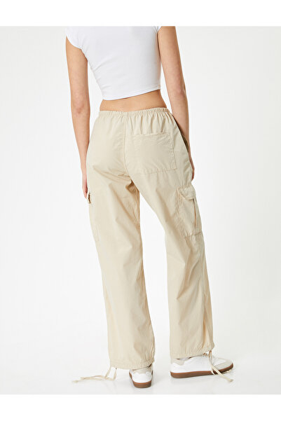 Koton Oversize Kargo Pantolon Düşük Bel Beli Lastikli Stoperli Cepli