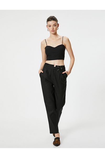 Koton Srdíčkový límec Cotton Slim Fit Crop Top - Strappy