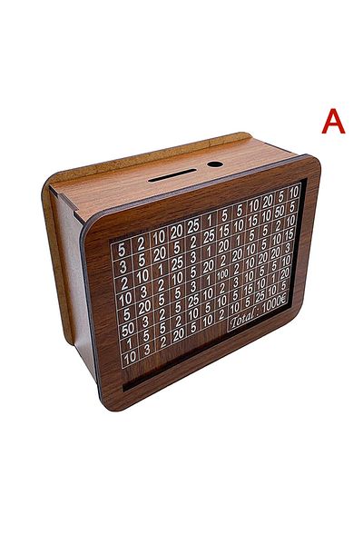Choice Money Box Piggy Bank Wood Money Bank, Reusable Money Box With Saving Goal And Numbers To Check Fo...
