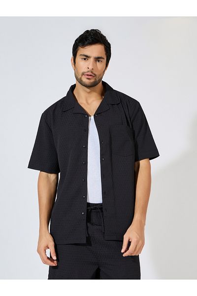 Styli Relaxed Fit Textured Woven Shirt & Shorts Co-Ords