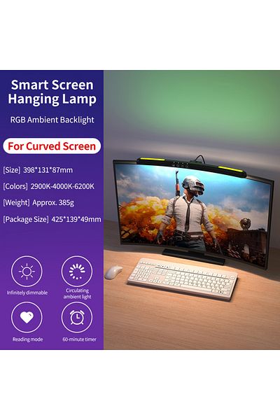 Choice For Curved Screen Led Desk Lamp Usb Hanging Light Rgb Monitor Bar Gaming Room Decoration